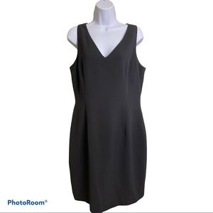Tahari Charcoal Sleeveless Sheath Dress